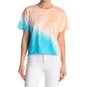Abound Tie Dye Oversize Tee Top Short Sleeve In Orange Blue Tie Dye Size M